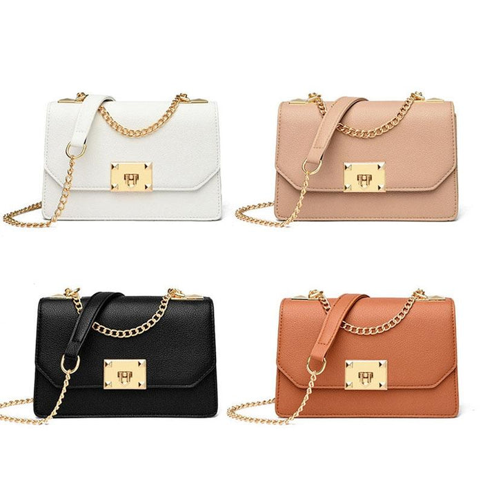 Small Square Flap Lock Crossbody Bag For Women