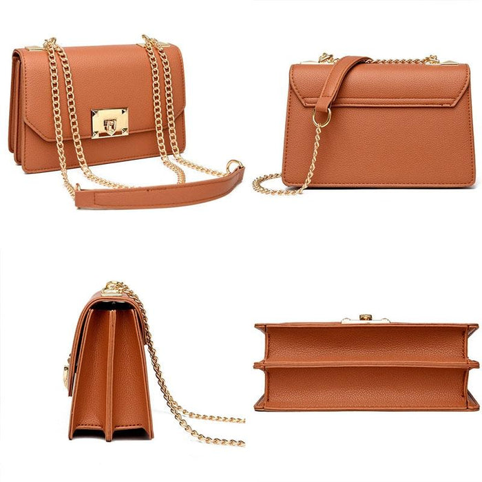 Small Square Flap Lock Crossbody Bag For Women