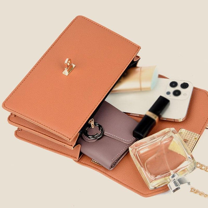 Small Square Flap Lock Crossbody Bag For Women