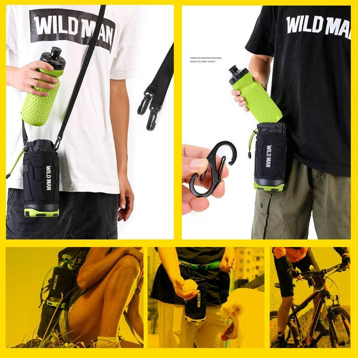 1L Bike Water Bottle Bag With Tool Kit For Scooter Handlebars Black/Green