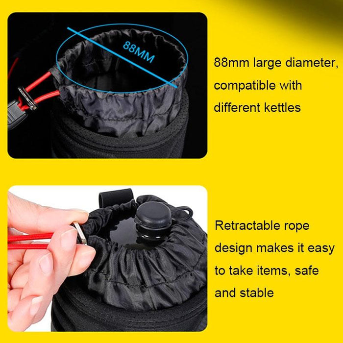 1L Bike Water Bottle Bag With Tool Kit For Scooter Handlebars Black/Green