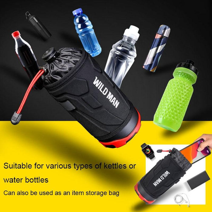 1L Bike Water Bottle Bag With Tool Kit For Scooter Handlebars Black/Green