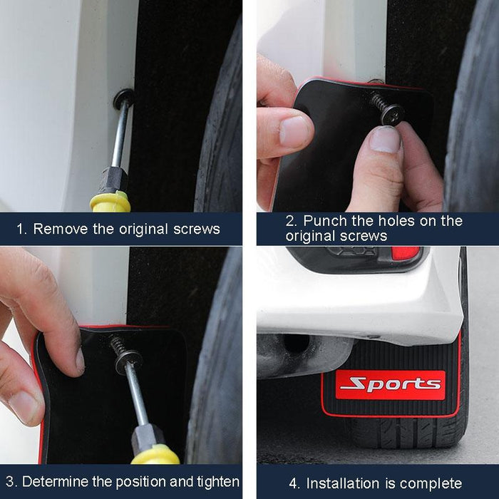 2Pcs Car Tire Mud Flap Modification Plastic Anti-Splash Mud Flap Fender Guard - Cat Eye