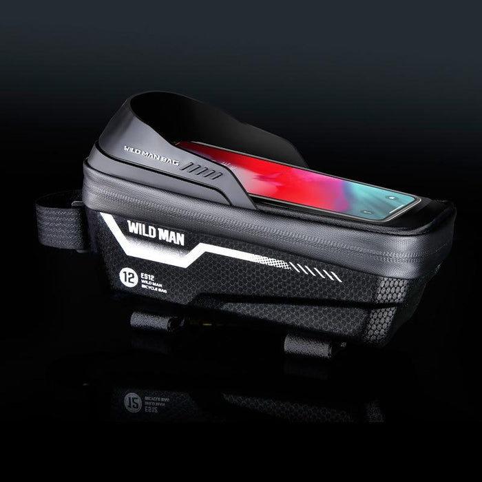 1L Waterproof Bike Front Beam Bag For Mountain Bikes Black