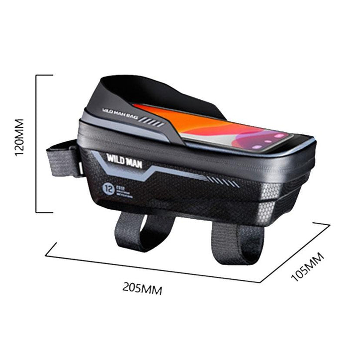 1L Waterproof Bike Front Beam Bag For Mountain Bikes Black