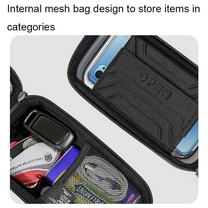 1L Waterproof Bike Front Beam Bag For Mountain Bikes Black