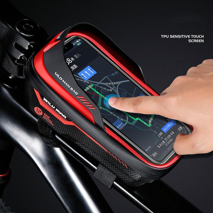1L Waterproof Bike Front Beam Bag For Mountain Bikes Black
