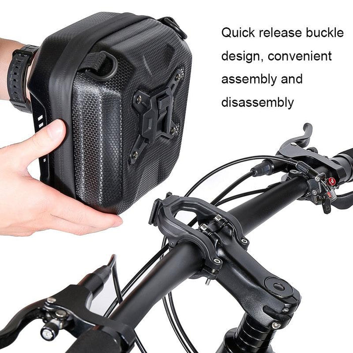 2L Hard Shell Bike Front Bag Waterproof & Multifunctional