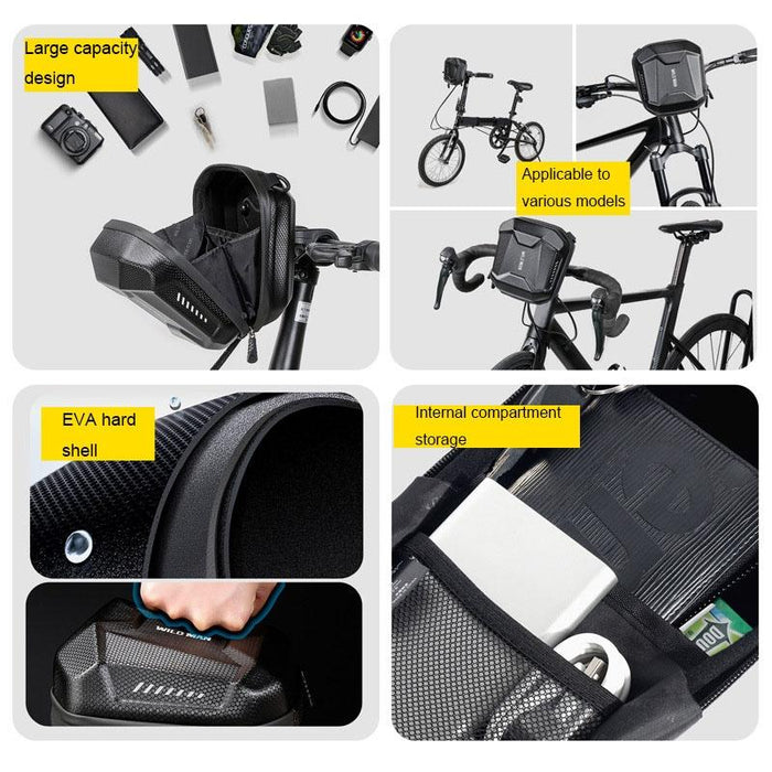 2L Hard Shell Bike Front Bag Waterproof & Multifunctional
