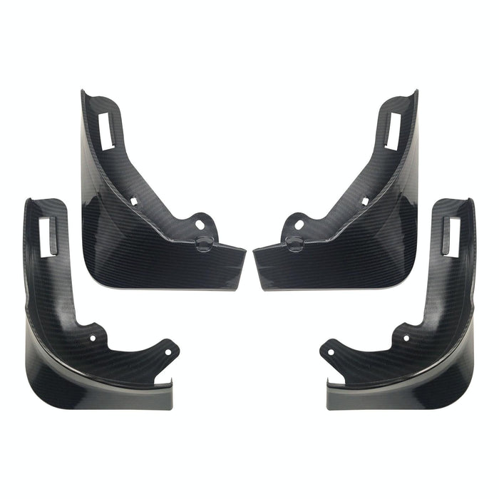 For Tesla Model Y Car Punch-Free Front And Rear Wheel Soft Rubber Fender Guard - Carbon Fiber