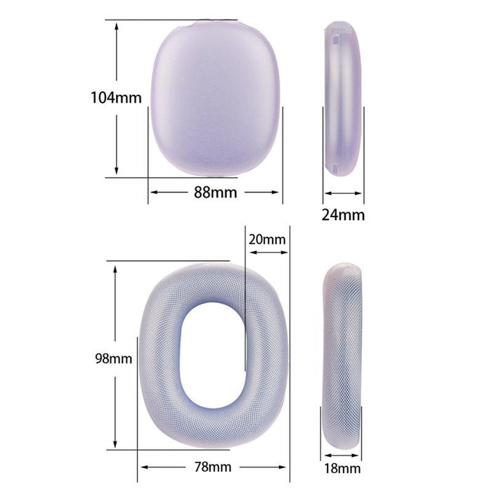 For Airpods Max Headphones 4-In-1 Silicone Replacement Cover Kit