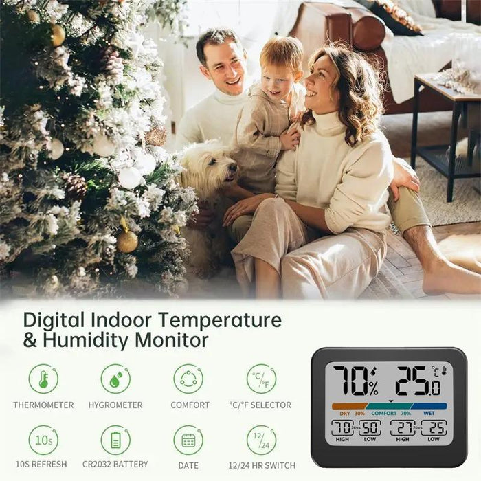 Lcd Indoor Temp & Humidity Monitor Digital Weather Station