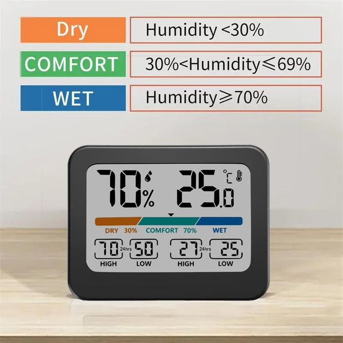 Lcd Indoor Temp & Humidity Monitor Digital Weather Station