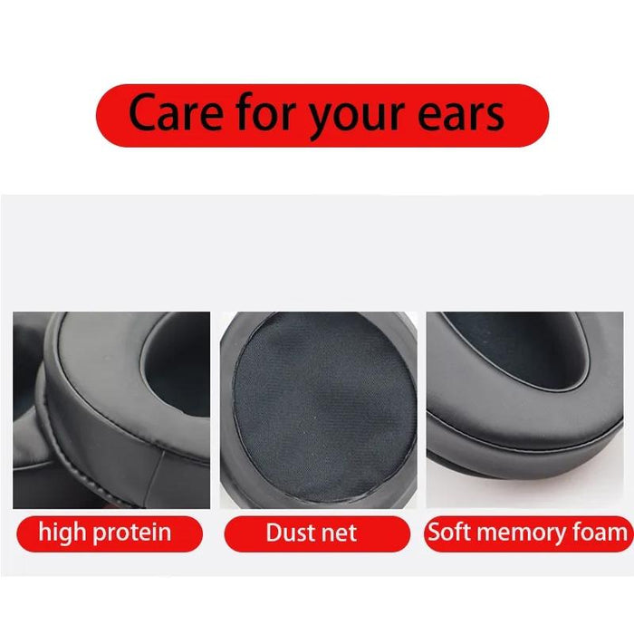 2Pcs For Sennheiser Hd4.50Btnc Wireless Headset Sponge Cover Replacement Earmuffs - Black Mesh