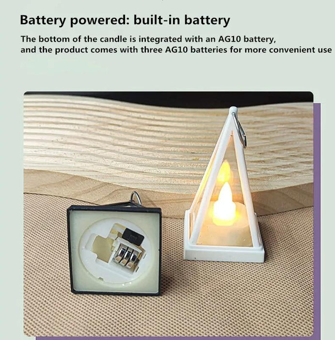 Led Pyramid Candle Lights For Party Decor Cubic Triangle Design