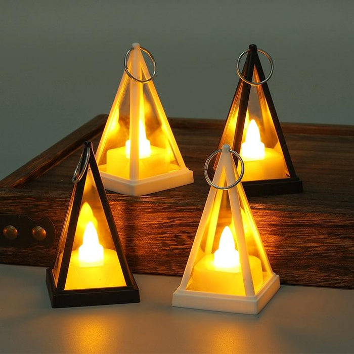 Led Pyramid Candle Lights For Party Decor Cubic Triangle Design