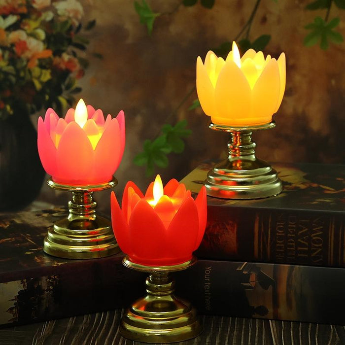 Lotus Lamp Buddha Offering Light Led Electronic Candle