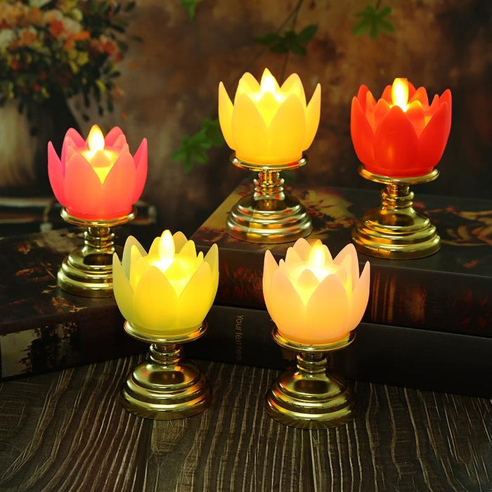 Lotus Lamp Buddha Offering Light Led Electronic Candle