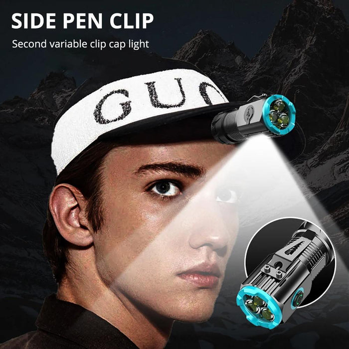 Portable Dual Light Hat Clip No Battery