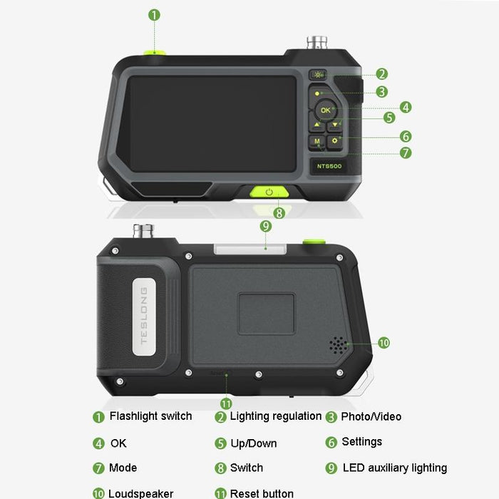 5.5Mm-3M Dual Lens 5 Inch Large Screen Industrial Pipe Borescope Industrial Inspection Tools