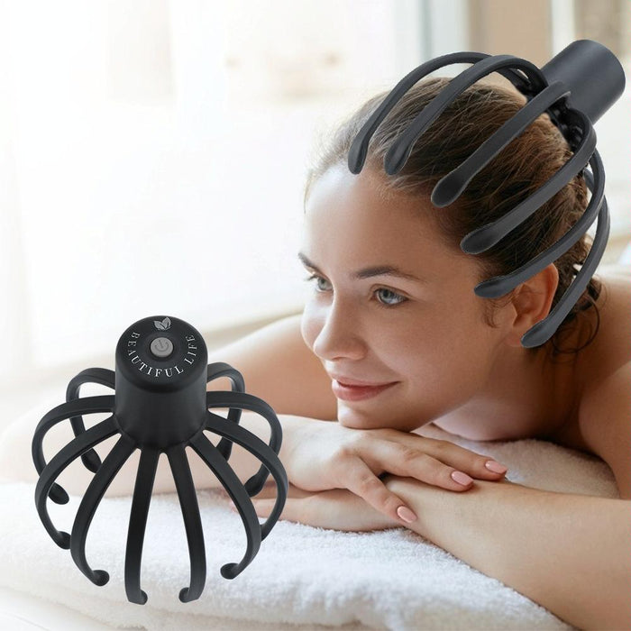 Vibrating Scalp Massager For Stress Relief Black