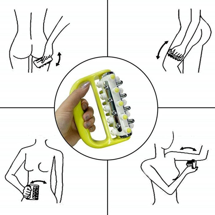 Curved Handheld Roller Massager 5 Rows Soothing Relief