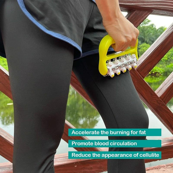 Curved Handheld Roller Massager 5 Rows Soothing Relief