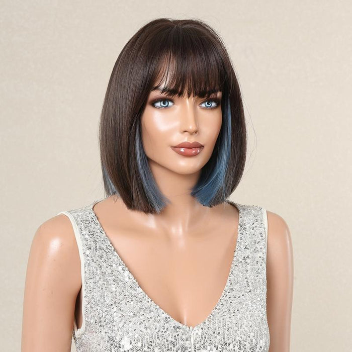 Light Breathable Full Head Wig With Bangs For Women