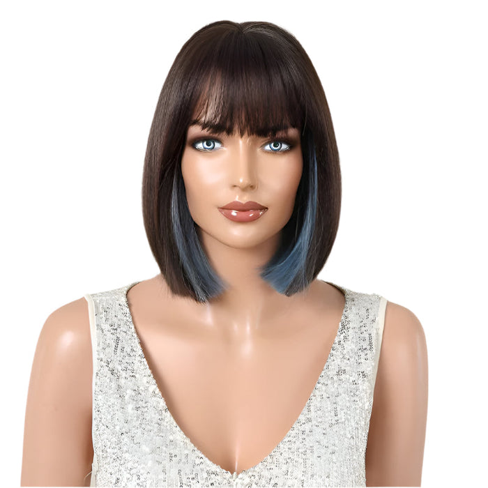 Light Breathable Full Head Wig With Bangs For Women