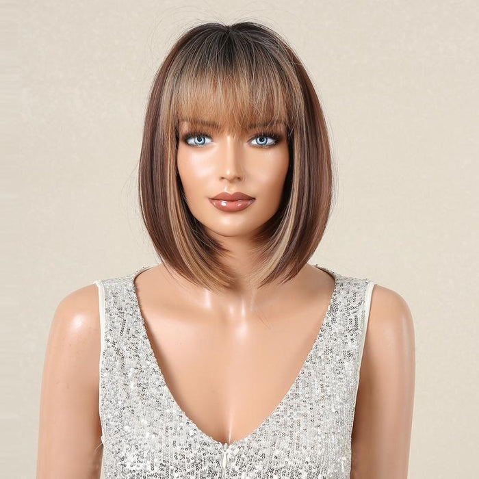 Light Breathable Full Head Wig With Bangs For Women