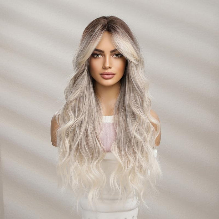 Gradient Long Curly Wig Middle Parted Bangs