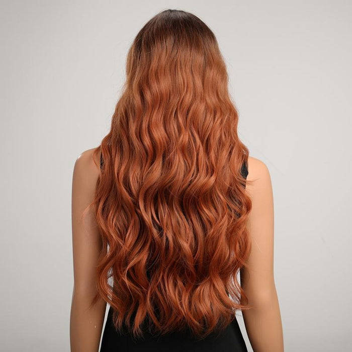 Gradient Long Curly Wig Middle Parted Bangs