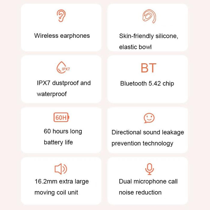 Js911 Ows Ear-Mounted Dual-Mic Call Noise Reduction Led Digital Display Bluetooth Earphones