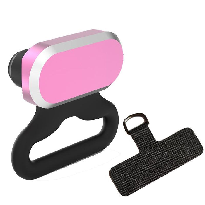 2 In 1 Phone Charger Dust Plug + Lanyard Set Black