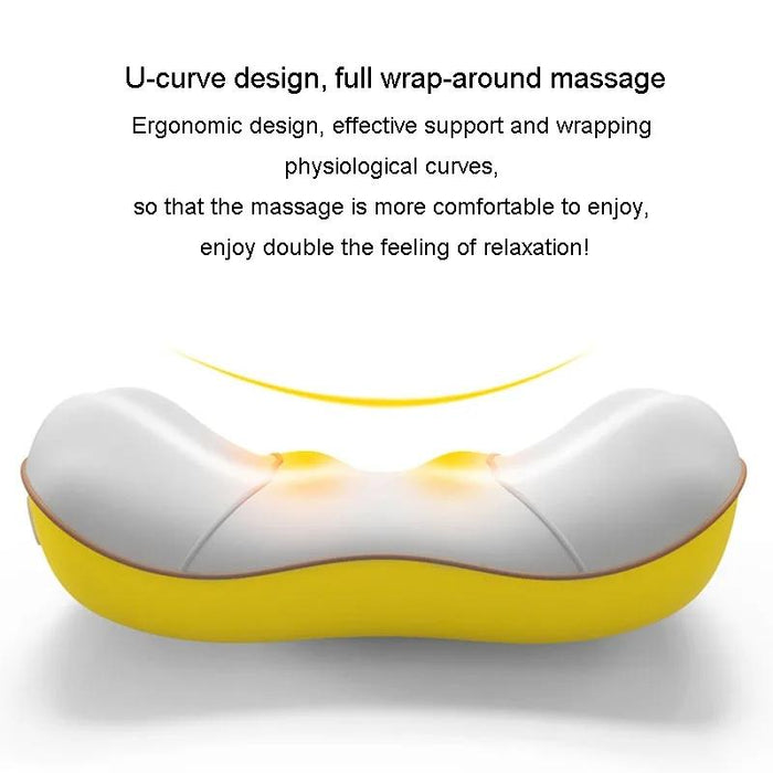 Portable Lumbar And Neck Massager For Car Gray Charging Model