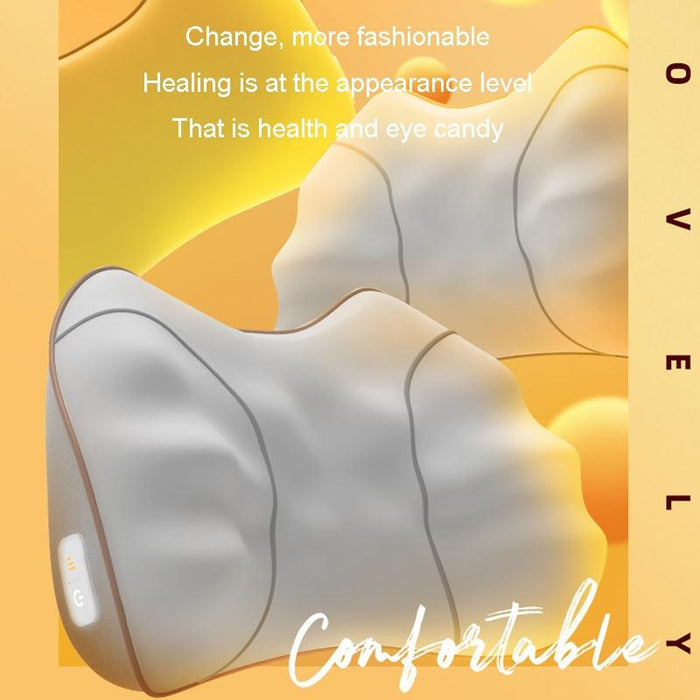 Portable Lumbar And Neck Massager For Car Gray Charging Model