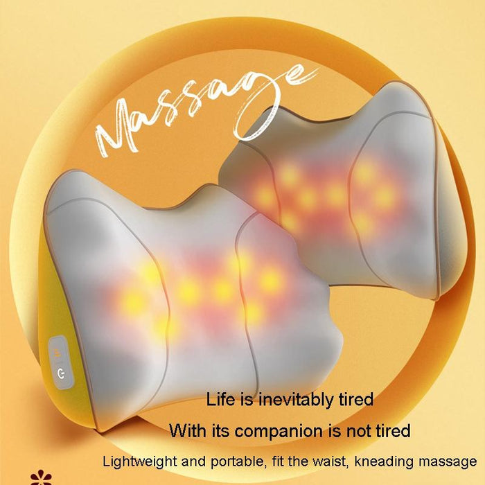 Portable Lumbar And Neck Massager For Car Gray Charging Model