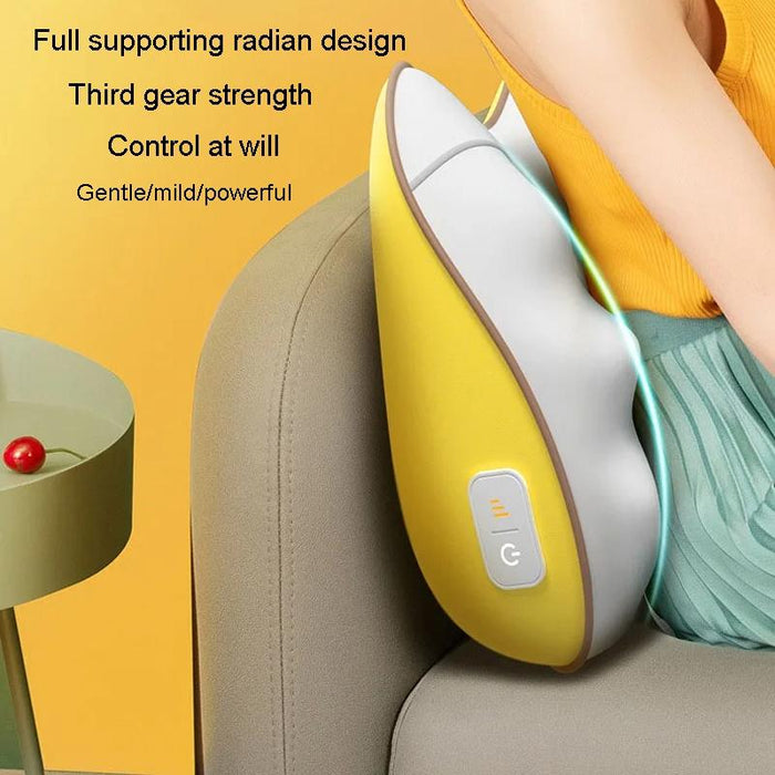 Portable Lumbar And Neck Massager For Car Gray Charging Model