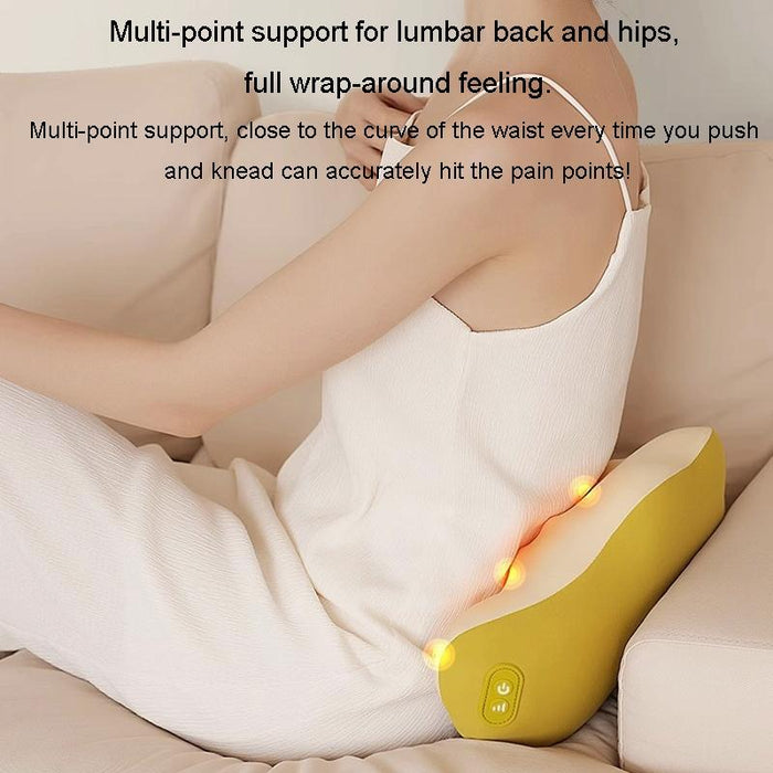 Multi-Function Lumbar Massager Hot Waist Massage Pillow Gray