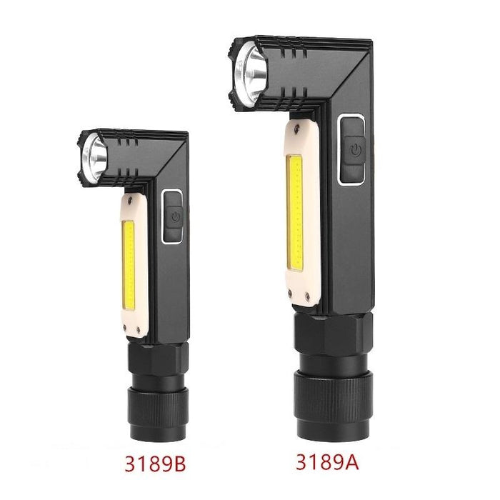 Usb Rechargeable Folding Flashlight Red / White Strong Light 3189B