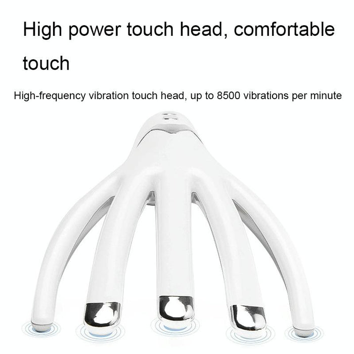 Heated Vibration Head Massager Mini Electric Comb Pearl White