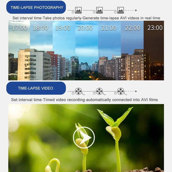4K Time-Lapse Camera With Night Vision Black