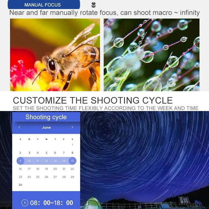 4K Time-Lapse Camera With Night Vision Black