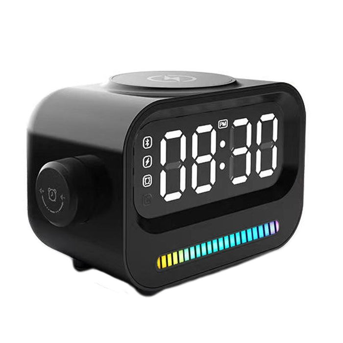15W 3-In-1 Ambient Light Digital Display Clock Bluetooth Speaker Magnetic Wireless Charger