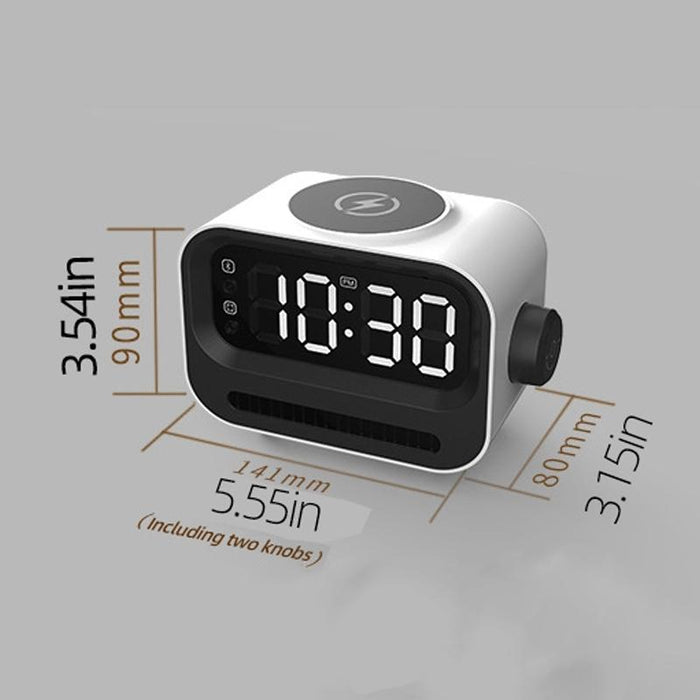 15W 3-In-1 Ambient Light Digital Display Clock Bluetooth Speaker Magnetic Wireless Charger