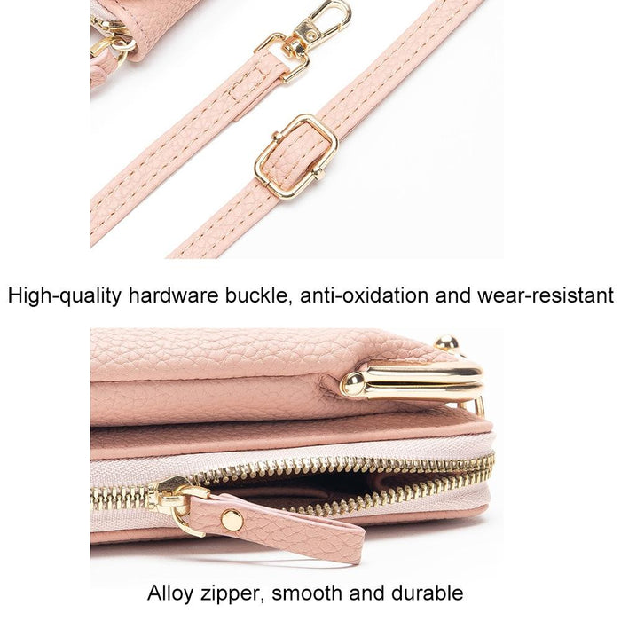 Black Embroidered Single Shoulder Phone Bag Wallet