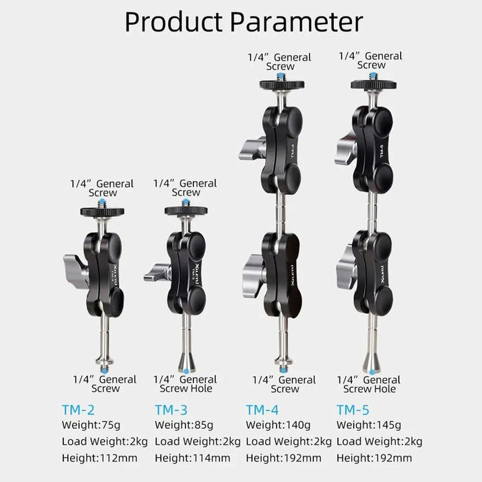 Tm Series Magic Arm With Dual Ballhead Camera Video Monitor Mount Adapter Tm-2