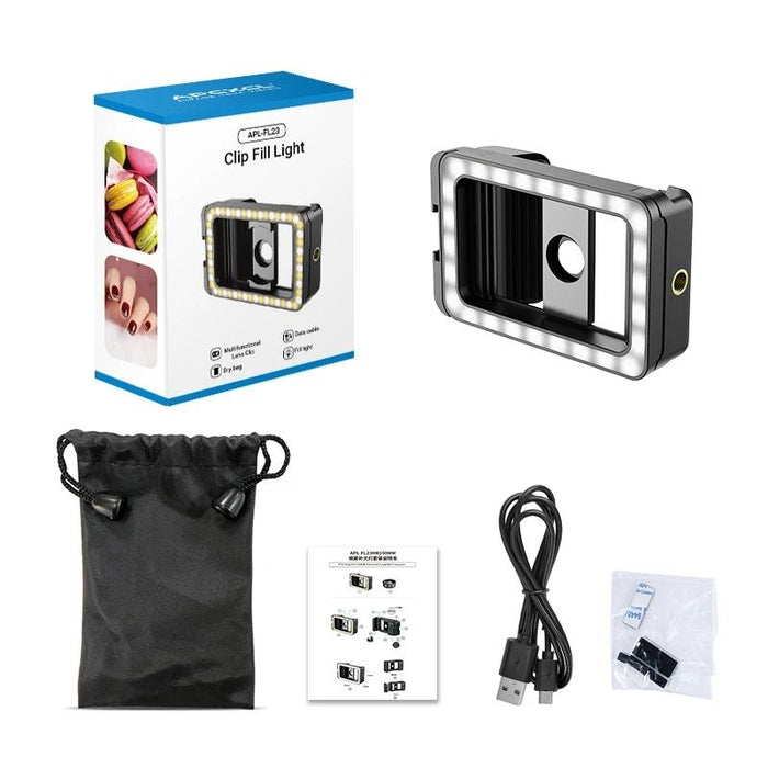 Multifunctional Fill Light Phone Clip With 1/4 Inch & M17 M37 Thread Tnterface Apl-Fl.23