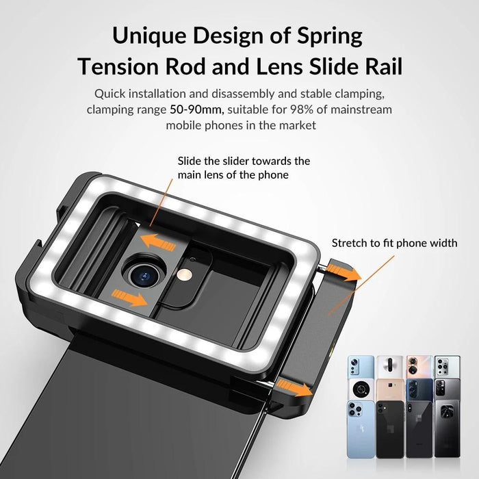 Multifunctional Fill Light Phone Clip With 1/4 Inch & M17 M37 Thread Tnterface Apl-Fl.23