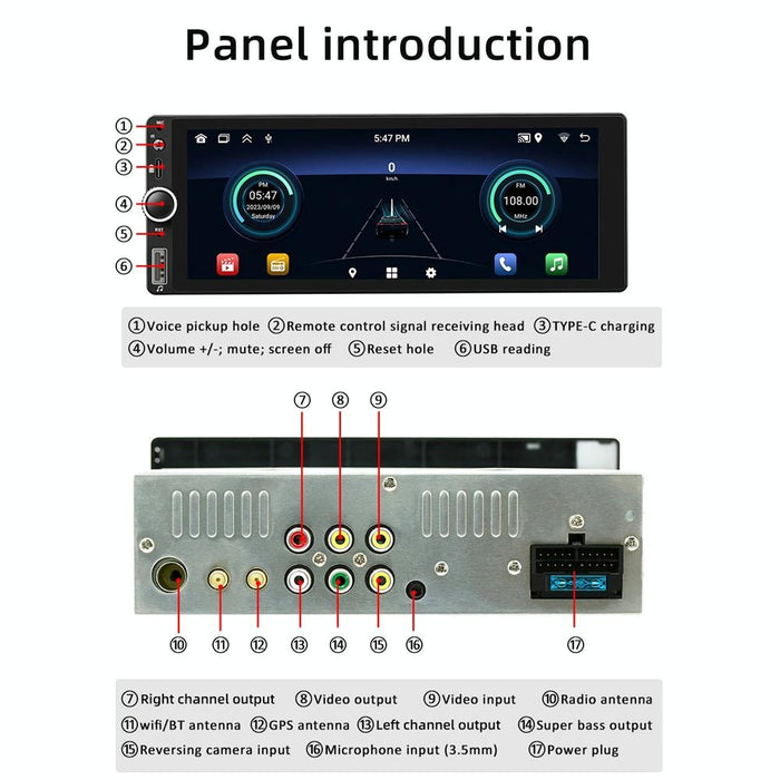 Universal Bluetooth Car Radio With Android Navigation - 1 + 32G Memory